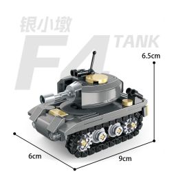 United Imagine JKC7706 Xếp hình lắp ráp ghép mô hình Q Dễ Thương Xe Tăng: Polar F4 Xe Tăng Yin Xiaodun