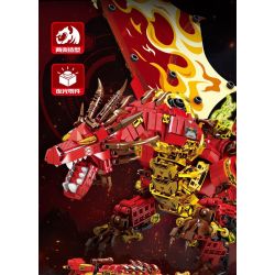 KAZI GBL BOZHI KY8150 FlameDragon Xếp hình lắp ráp ghép mô hình Thiết bị cơ khí Hỏa Long