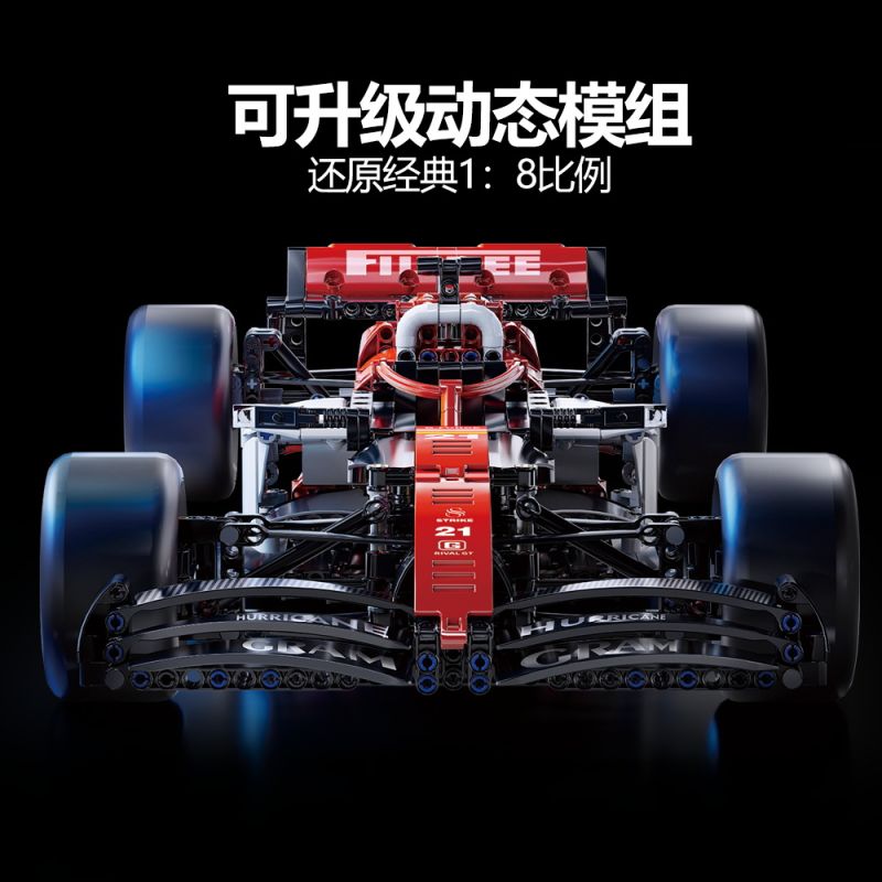 No license A012 Xếp hình lắp ráp ghép mô hình Người chơi cơ khí: Đua xe công thức 1 1:8