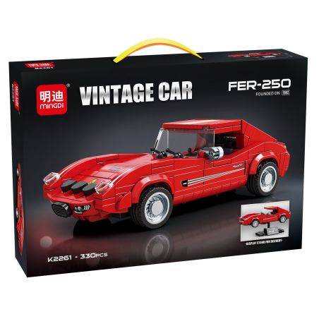 minGDi LEIBAO K2261 Vintage Car Fer-250 Xếp hình lắp ráp ghép mô hình Chiếc xe cổ điển Ferrari 250 GTO