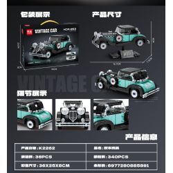 minGDi LEIBAO K2262 Vintage Car HOR-853 Xếp hình lắp ráp ghép mô hình Xe cổ Horch 853