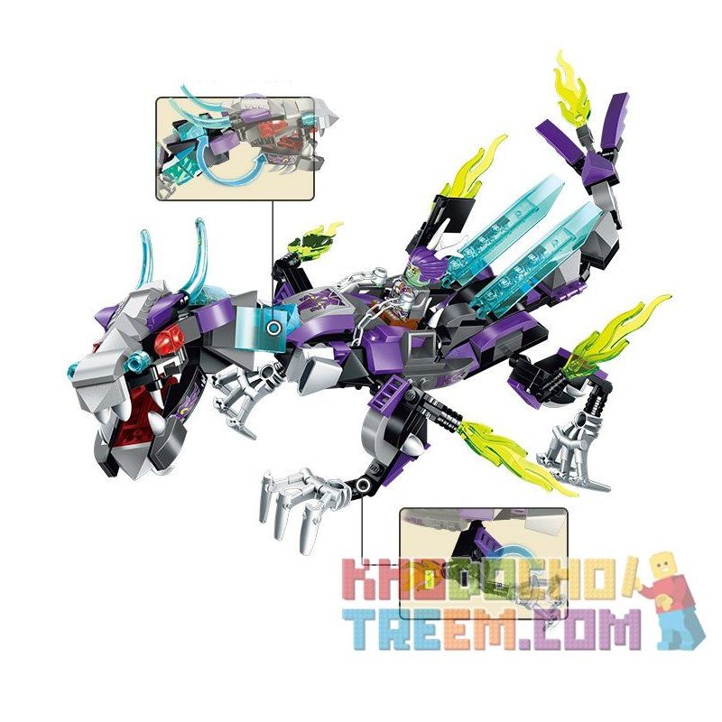 Enlighten 2211 Qman 2211 non  ĐẠI CHIẾN RỒNG bộ đồ chơi xếp lắp ráp ghép mô hình Creation Of The Gods NEZHA CONQUERS THE DRAGON Phong Thần 338 khối