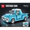 minGDi LEIBAO K2266 Vintage Car FD-F-1 Xếp hình lắp ráp ghép mô hình Xe bán tải Ford F-1