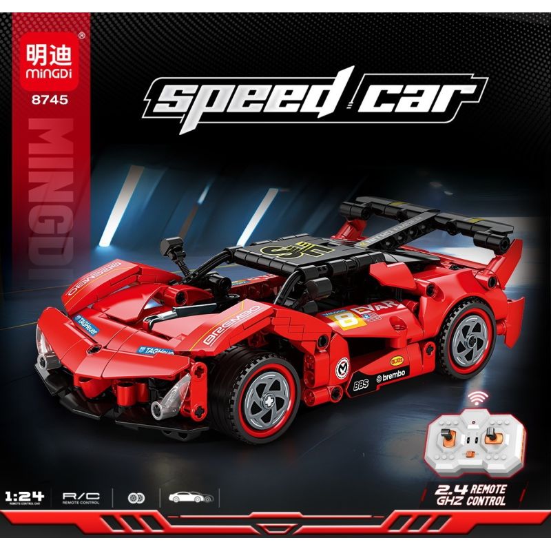 minGDi LEIBAO 8745 Xếp hình lắp ráp ghép mô hình Xe đua điều khiển từ xa 1:24