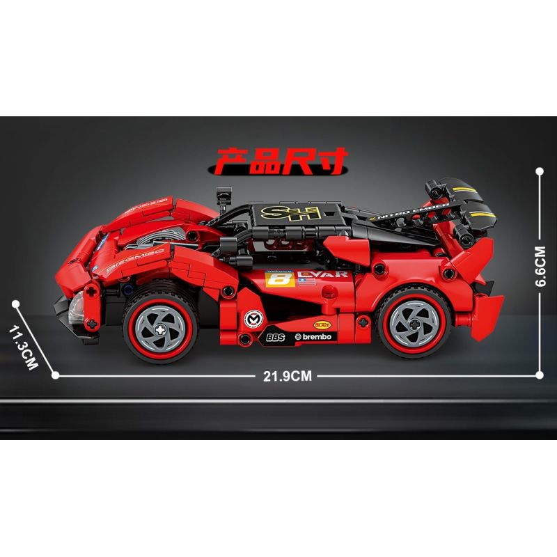 minGDi LEIBAO 8745 Xếp hình lắp ráp ghép mô hình Xe đua điều khiển từ xa 1:24