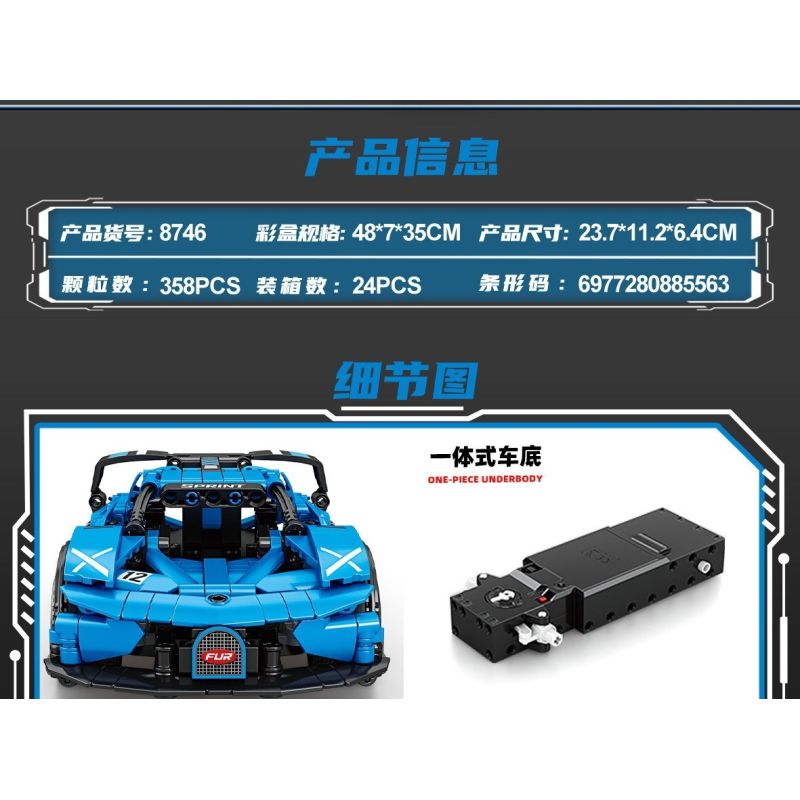 minGDi LEIBAO 8746 Xếp hình lắp ráp ghép mô hình Xe đua điều khiển từ xa 1:24