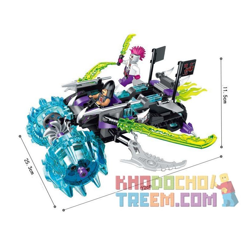 Enlighten 2212 Qman 2212 non  XE LƯỠI ĐAO bộ đồ chơi xếp lắp ráp ghép mô hình Creation Of The Gods DEMON BLADE TRUCK Phong Thần 314 khối