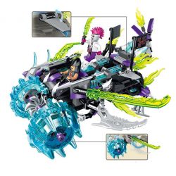 Enlighten 2212 Qman 2212 non  XE LƯỠI ĐAO bộ đồ chơi xếp lắp ráp ghép mô hình Creation Of The Gods DEMON BLADE TRUCK Phong Thần 314 khối