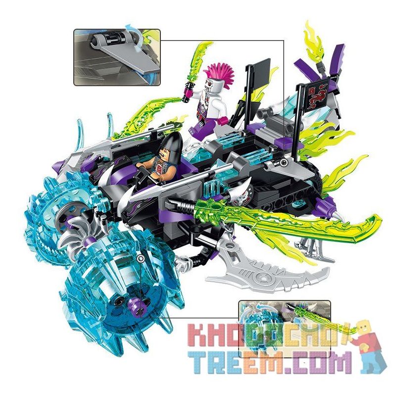 Enlighten 2212 Qman 2212 non  XE LƯỠI ĐAO bộ đồ chơi xếp lắp ráp ghép mô hình Creation Of The Gods DEMON BLADE TRUCK Phong Thần 314 khối