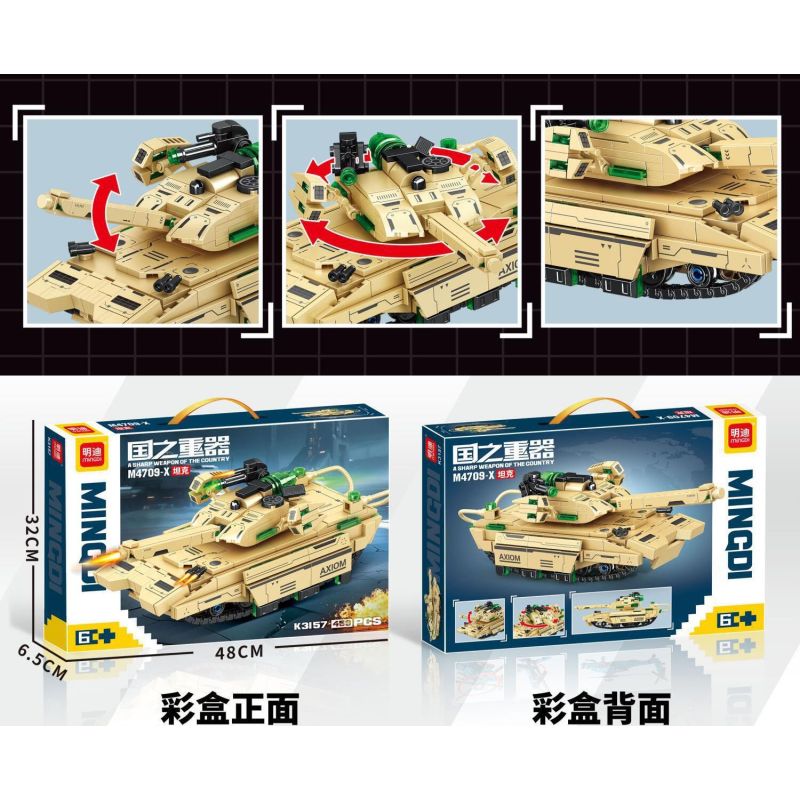 minGDi LEIBAO K3157 Xếp hình lắp ráp ghép mô hình Vũ khí quan trọng nhất của đất nước: xe tăng M4709-x