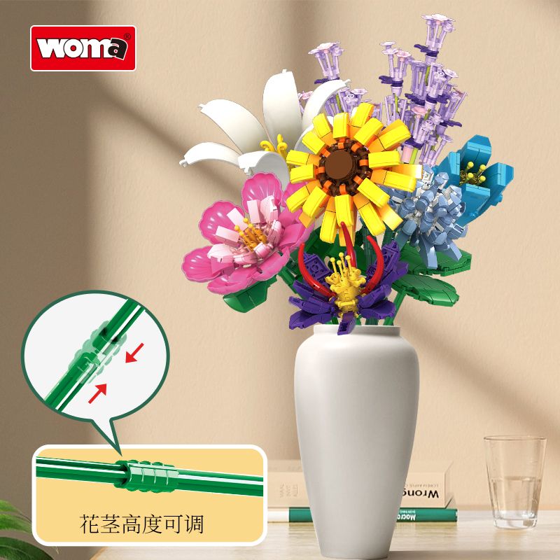 WOMA 11053 Xếp hình lắp ráp ghép mô hình bó hoa vĩnh cửu