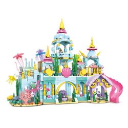 WOMA 11833 Sea World：Furina's Palace Dream Castle Xếp hình lắp ráp ghép mô hình Lâu đài dưới biển