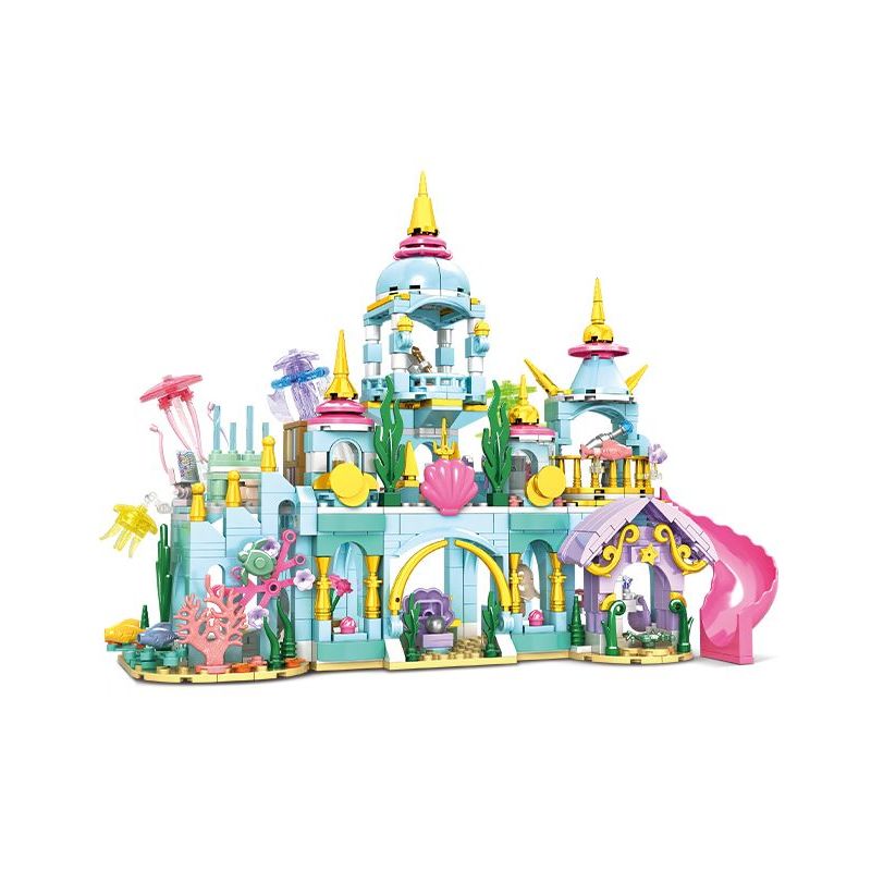 WOMA 11833 Sea World：Furina's Palace Dream Castle Xếp hình lắp ráp ghép mô hình Lâu đài dưới biển