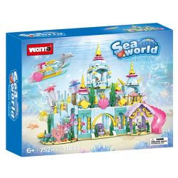 WOMA 11833 Sea World：Furina's Palace Dream Castle Xếp hình lắp ráp ghép mô hình Lâu đài dưới biển