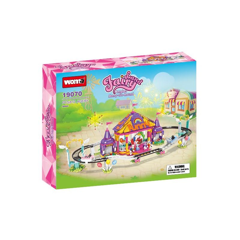 WOMA 19070 Fairy Land：Angles Merry Go Round Xếp hình lắp ráp ghép mô hình Thành phố trong mơ: Tàu lượn siêu tốc