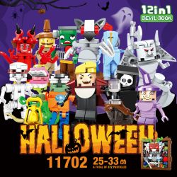 WOMA 11702 Halloween Devil Book Xếp hình lắp ráp ghép mô hình Sách ma quỷ Halloween 12 loại