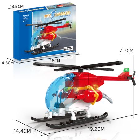 WOMA 15070 Fire Brigade Helicopter Xếp hình lắp ráp ghép mô hình trực thăng cứu hỏa