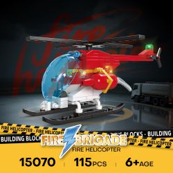 WOMA 15070 Fire Brigade Helicopter Xếp hình lắp ráp ghép mô hình trực thăng cứu hỏa
