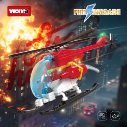 WOMA 15070 Fire Brigade Helicopter Xếp hình lắp ráp ghép mô hình trực thăng cứu hỏa