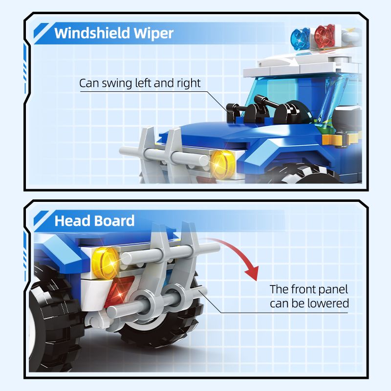 WOMA 15066 Police SUV Xếp hình lắp ráp ghép mô hình SUV cảnh sát