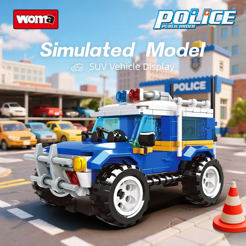 WOMA 15066 Police SUV Xếp hình lắp ráp ghép mô hình SUV cảnh sát