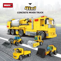 WOMA 11528 Concrete Mixer Truck Xếp hình lắp ráp ghép mô hình Xe kỹ thuật bốn trong một