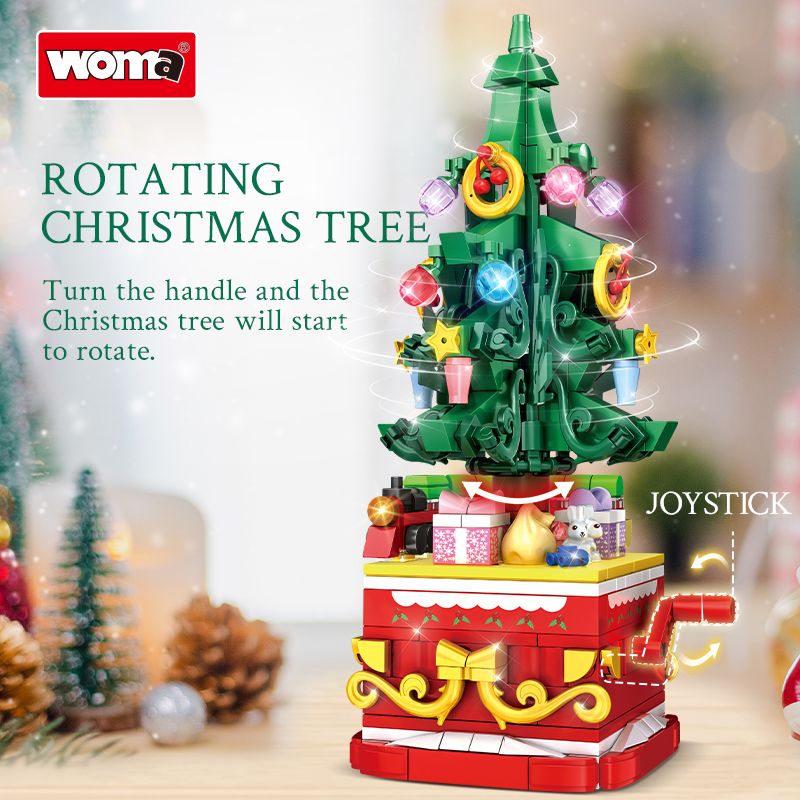 WOMA 11149 Rotating Christmas Tree Xếp hình lắp ráp ghép mô hình cây thông giáng sinh
