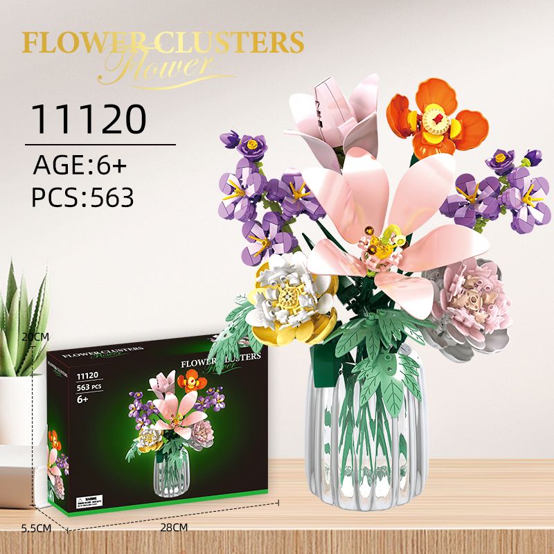 WOMA 11120 FLOWER CLUSTERS Xếp hình lắp ráp ghép mô hình bó hoa