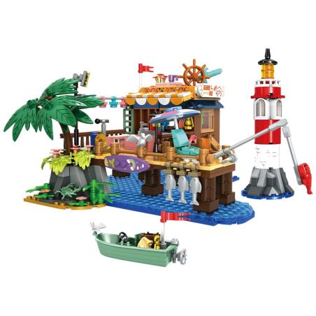 WOMA 41136 GO FISHING Xếp hình lắp ráp ghép mô hình bến tàu đánh cá