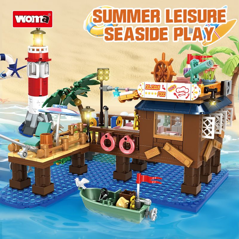 WOMA 41136 GO FISHING Xếp hình lắp ráp ghép mô hình bến tàu đánh cá