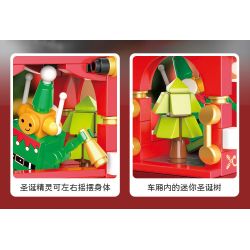 JAKI JK5160 Xếp hình lắp ráp ghép mô hình Chuyến tàu Giáng sinh đầy màu sắc: Đầu máy ma thuật thị trấn Giáng sinh