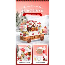 JAKI JK5161 Xếp hình lắp ráp ghép mô hình Chuyến tàu Giáng sinh đầy màu sắc: Ngôi nhà bánh gừng ngọt ngào