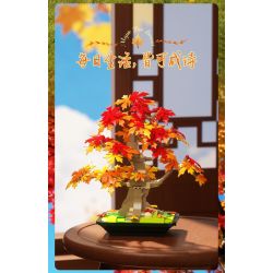 JAKI DK025 Xếp hình lắp ráp ghép mô hình chậu cây phong