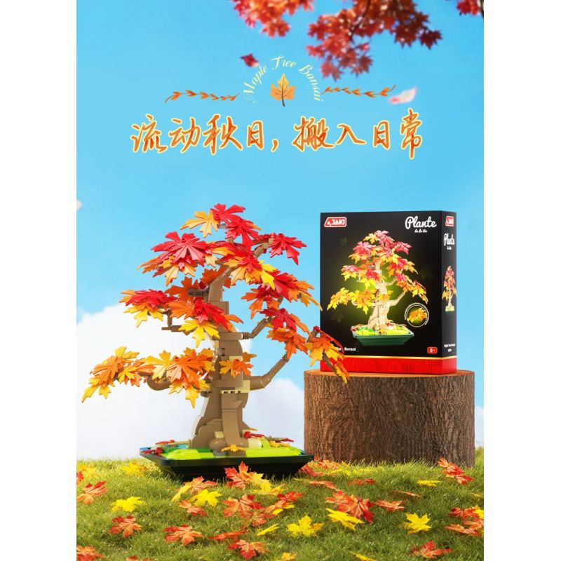 JAKI DK025 Xếp hình lắp ráp ghép mô hình chậu cây phong