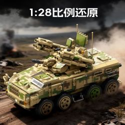 SEMBO 203272 Xếp hình lắp ráp ghép mô hình Xe tăng phòng không 625E 1:28