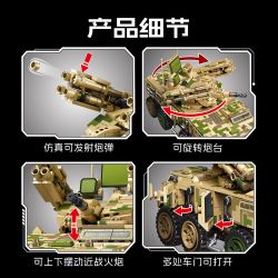 SEMBO 203272 Xếp hình lắp ráp ghép mô hình Xe tăng phòng không 625E 1:28