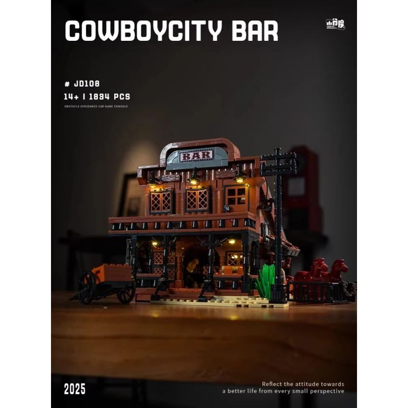 small angle JD108 Xếp hình lắp ráp ghép mô hình Thị trấn cao bồi: Quán bar
