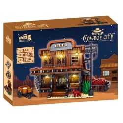 small angle JD108 Xếp hình lắp ráp ghép mô hình Thị trấn cao bồi: Quán bar