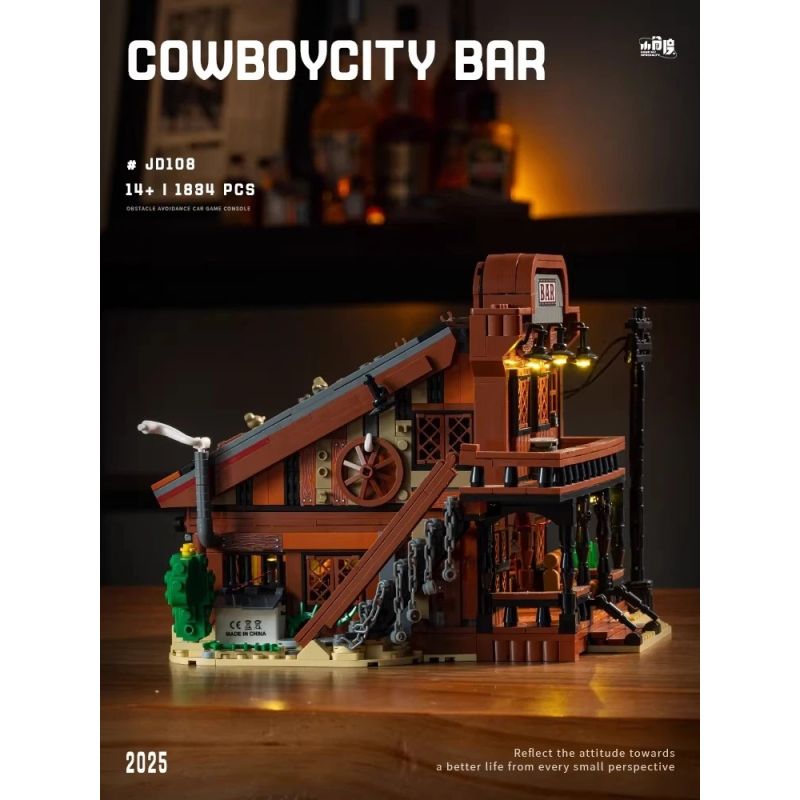 small angle JD108 Xếp hình lắp ráp ghép mô hình Thị trấn cao bồi: Quán bar