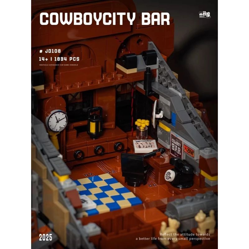 small angle JD108 Xếp hình lắp ráp ghép mô hình Thị trấn cao bồi: Quán bar