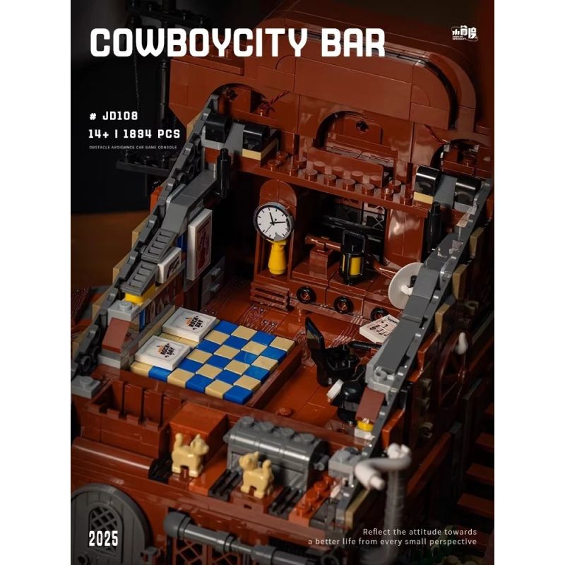 small angle JD108 Xếp hình lắp ráp ghép mô hình Thị trấn cao bồi: Quán bar