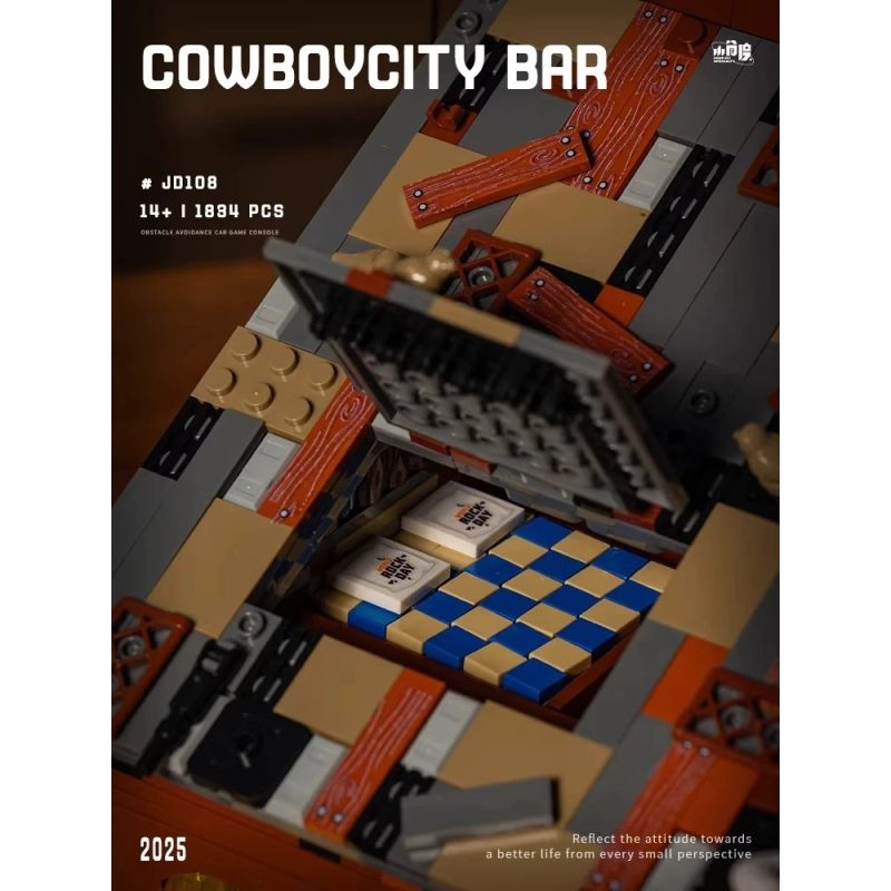 small angle JD108 Xếp hình lắp ráp ghép mô hình Thị trấn cao bồi: Quán bar