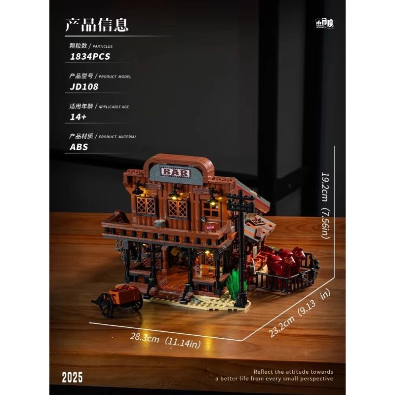 small angle JD108 Xếp hình lắp ráp ghép mô hình Thị trấn cao bồi: Quán bar