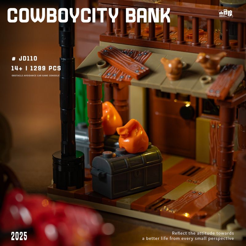 small angle JD110 Cowboy City Bank Xếp hình lắp ráp ghép mô hình Thị trấn cao bồi: Ngân hàng