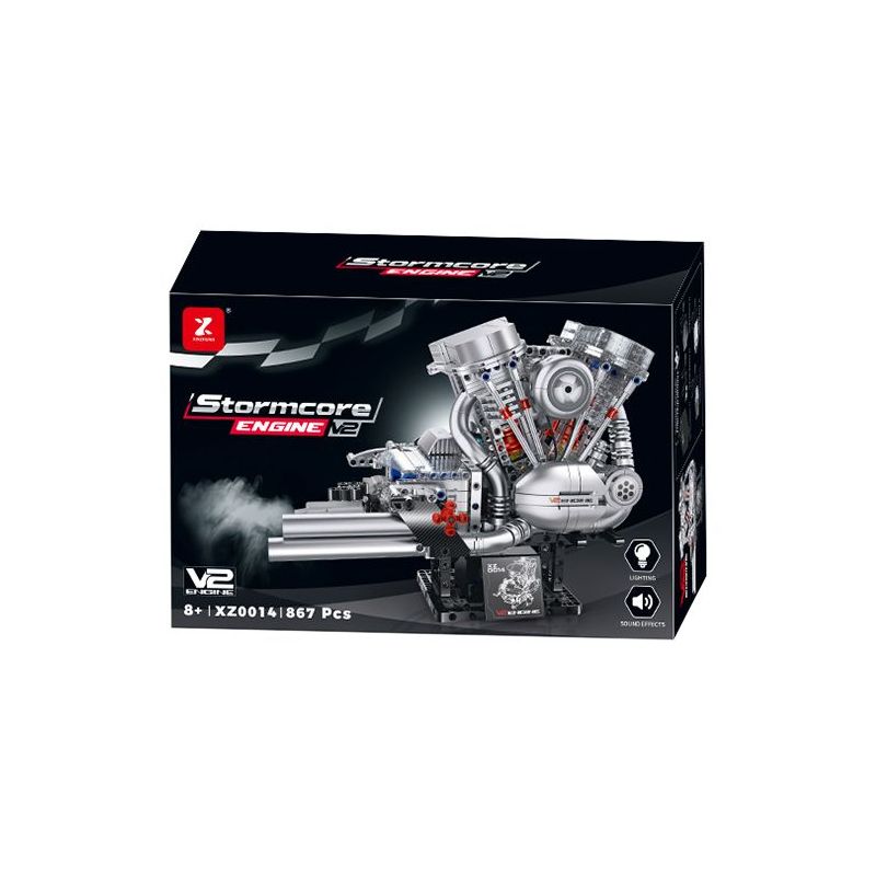 XINZHUAN XZ0014 Stormcore V2 Engine Xếp hình lắp ráp ghép mô hình Động cơ đầu dẹt của Harley