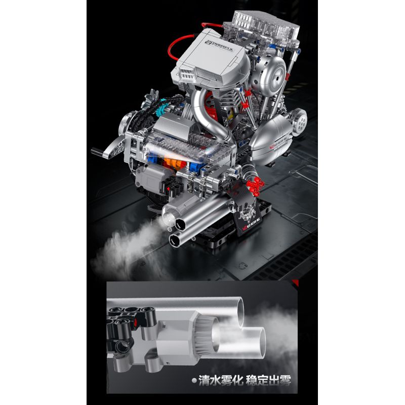 XINZHUAN XZ0014 Stormcore V2 Engine Xếp hình lắp ráp ghép mô hình Động cơ đầu dẹt của Harley