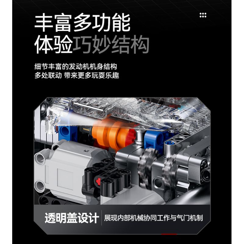 XINZHUAN XZ0014 Stormcore V2 Engine Xếp hình lắp ráp ghép mô hình Động cơ đầu dẹt của Harley