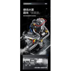 XINZHUAN XZ0015 Stormcore V2 Engine Xếp hình lắp ráp ghép mô hình Động cơ đầu chai của Harley