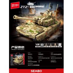 SEMBO 203273 XE TĂNG CHIẾN ĐẤU CHỦ LỰC ZTZ-100 bộ đồ chơi xếp lắp ráp ghép mô hình Military Army Quân Sự Bộ Đội 810 khối
