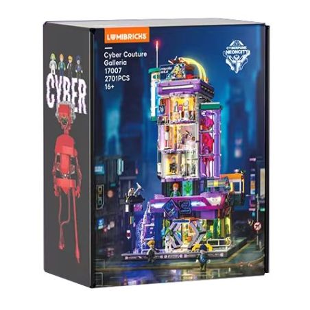 LUMIBRICKS FUNWHOLE 17007 THÀNH PHỐ CYBERPUNK NEON CỬA HÀNG THỜI TRANG GIẢ PHÒNG TRIỂN LÃM ĐIỆN TỬ bộ đồ chơi xếp lắp ráp ghép mô hình Creator CYBER COUTURE GALLERIA Sáng Tạo 2701 khối